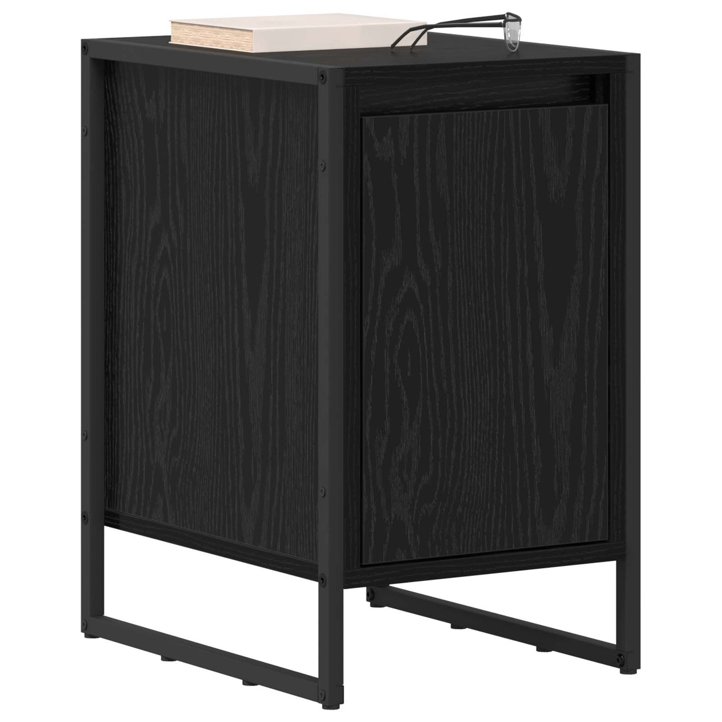 Nachttisch 2 stk. Schwarz Eichen-Optik 39,5 x 30 x 50 cm
