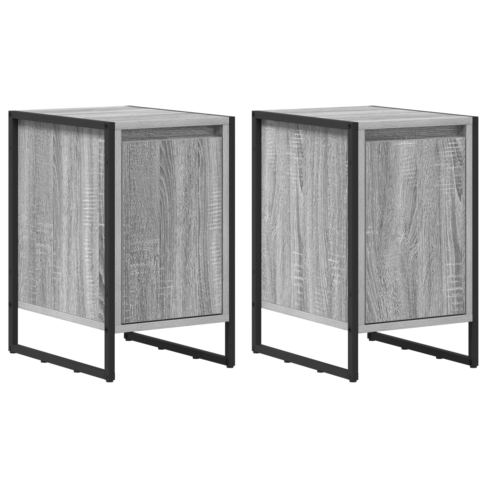 Nachttisch 2 stk. Graues Sonoma 39,5 x 30 x 50 cm Holzwerkstoff
