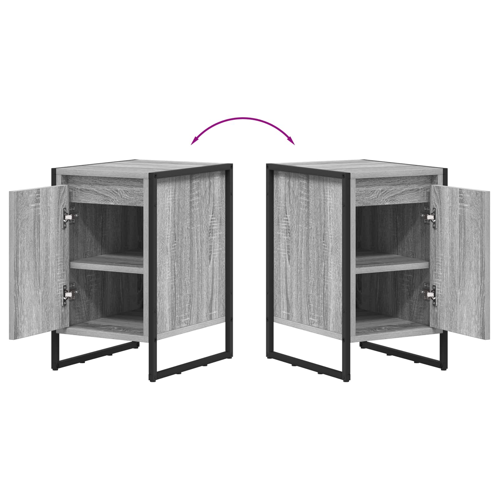 Nachttisch 2 stk. Graues Sonoma 39,5 x 30 x 50 cm Holzwerkstoff