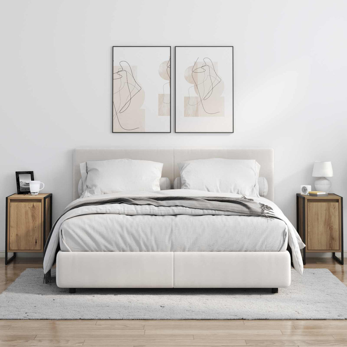 Nachttisch 2 stk. Artisan-Eiche 39,5 x 30 x 50 cm Holzwerkstoff
