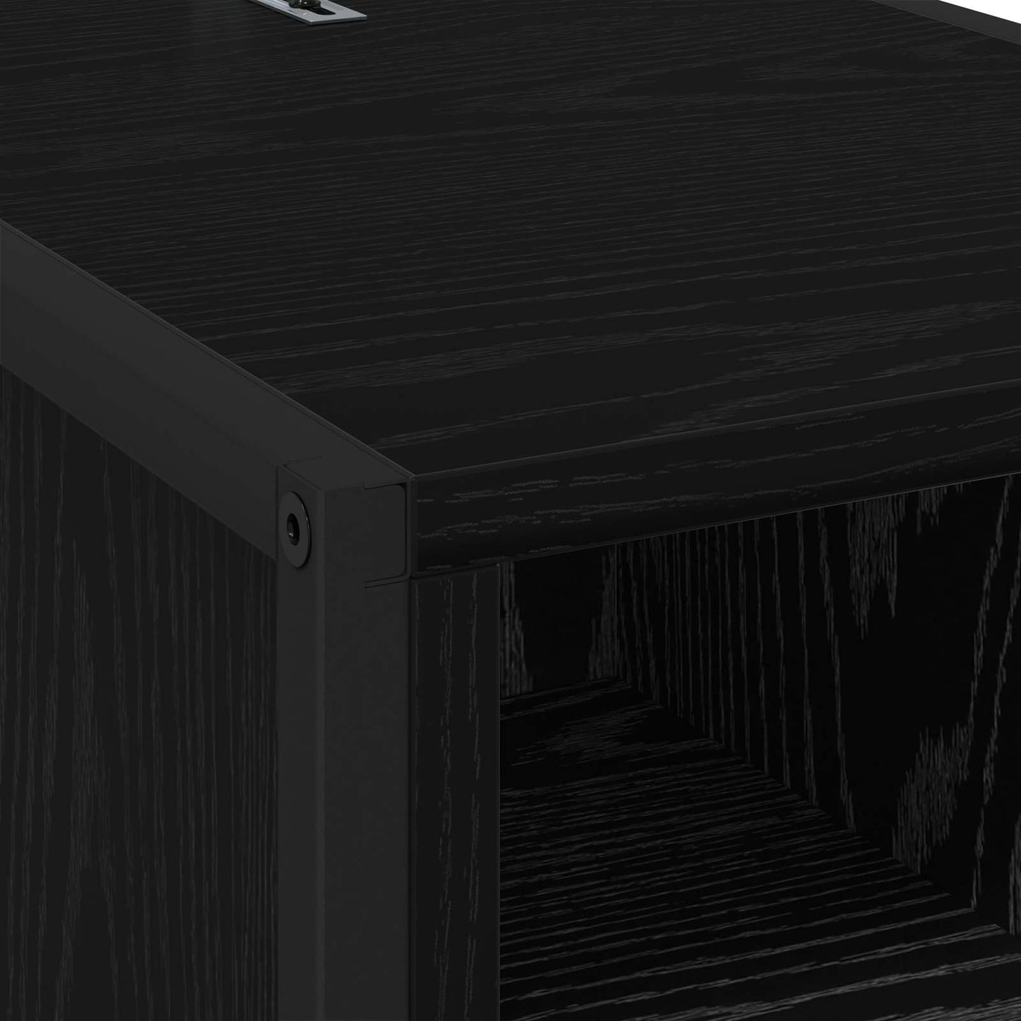 Nachttisch 2 stk. Schwarz Eichen-Optik 39,5 x 30 x 50 cm