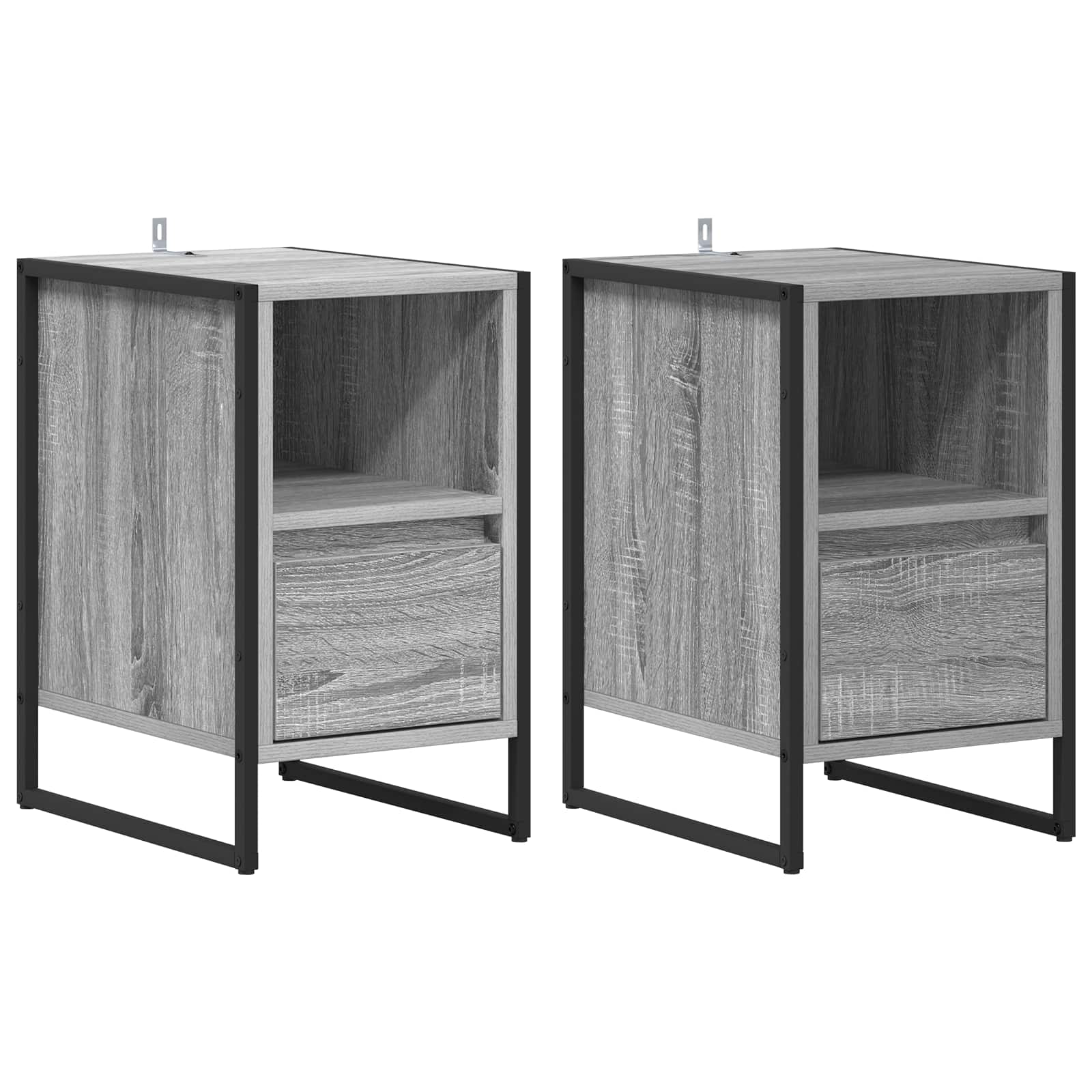 Nachttisch 2 stk. Graues Sonoma 39,5 x 30 x 50 cm Holzwerkstoff
