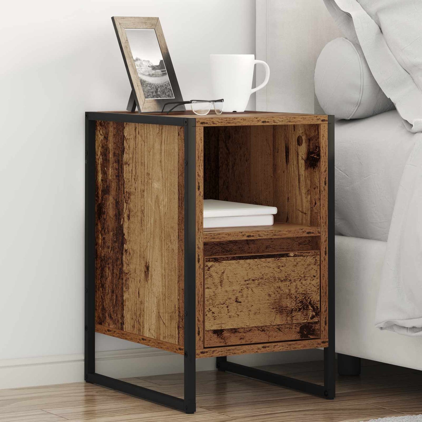 Nachttisch 2 stk. Altholz 39,5 x 30 x 50 cm Holzwerkstoff