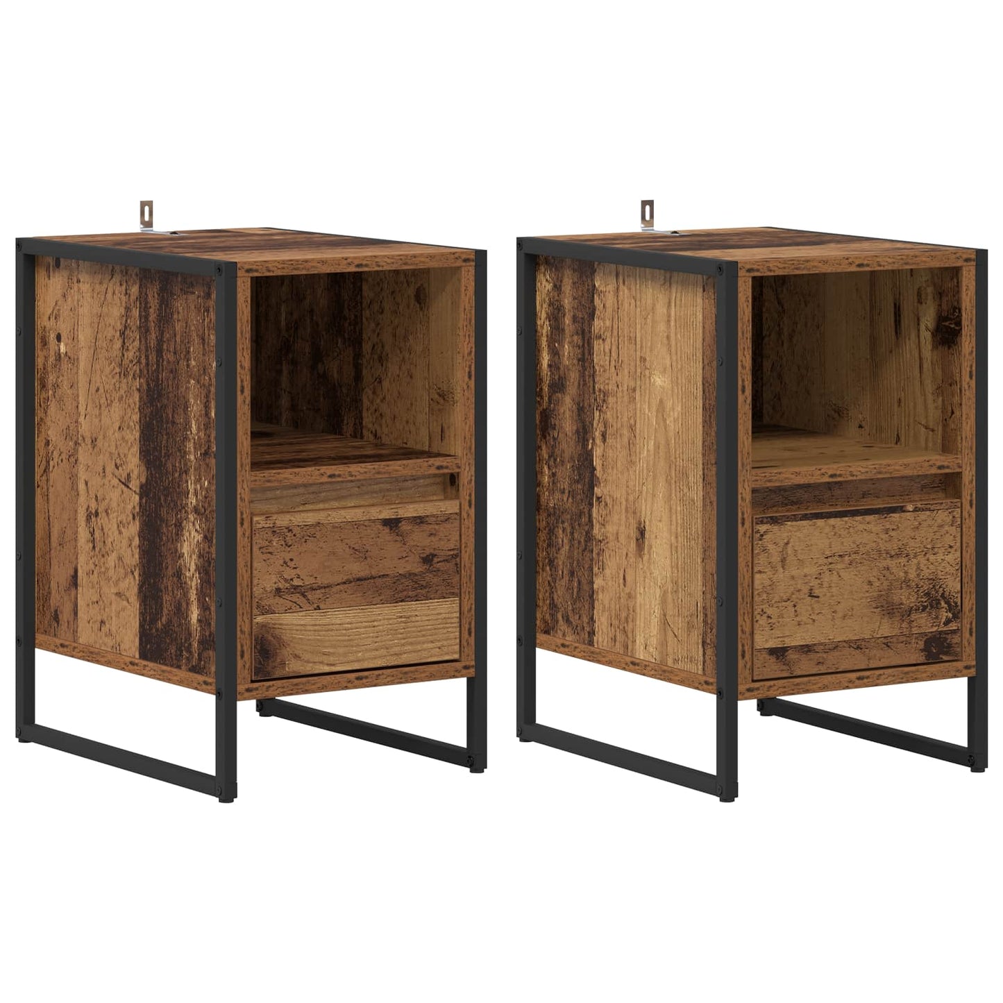 Nachttisch 2 stk. Altholz 39,5 x 30 x 50 cm Holzwerkstoff