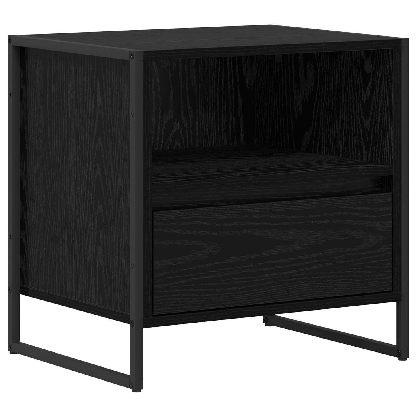 Nachttisch 2 Stk. Schwarz Eichen-Optik 50 x 39,5 x 50 cm