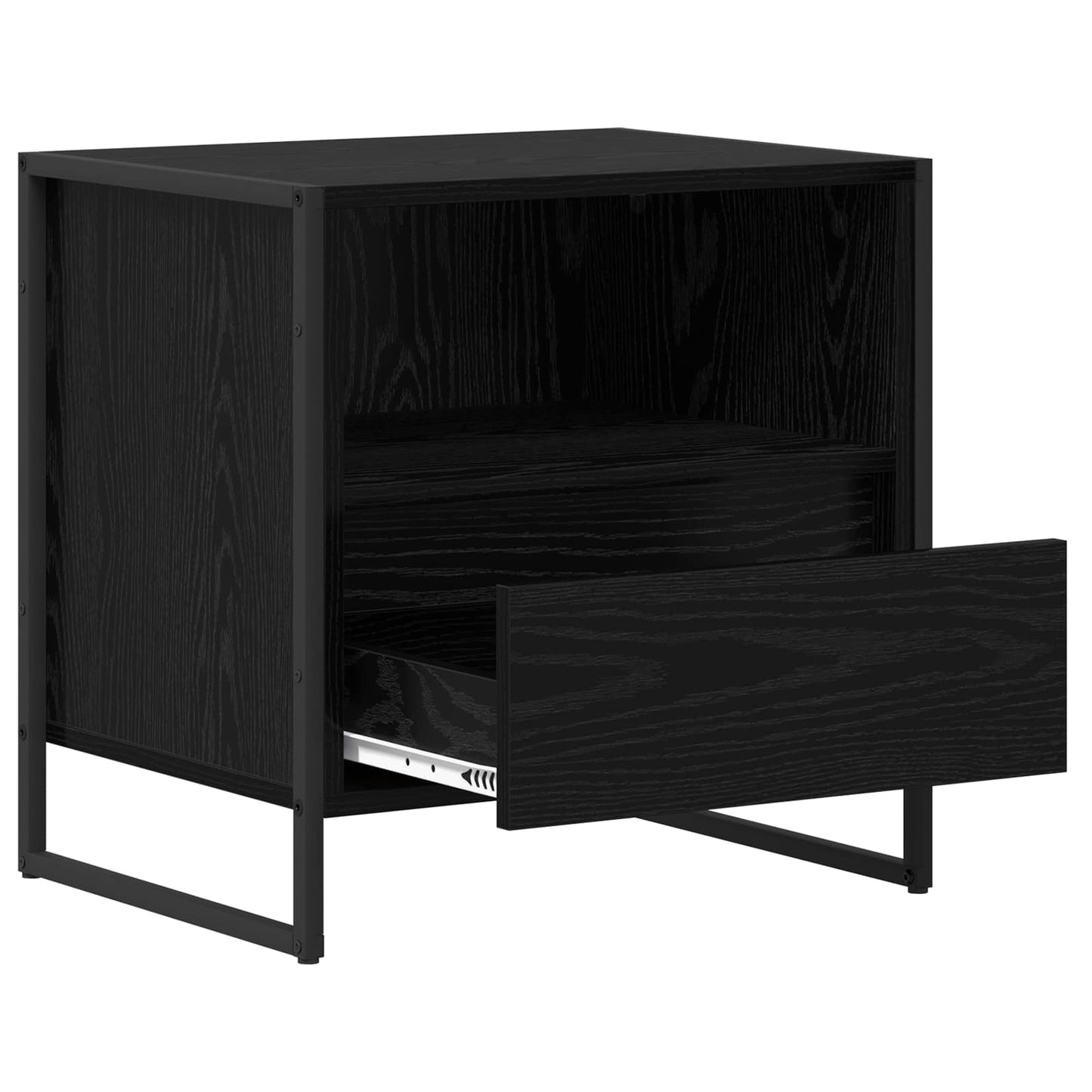 Nachttisch 2 Stk. Schwarz Eichen-Optik 50 x 39,5 x 50 cm
