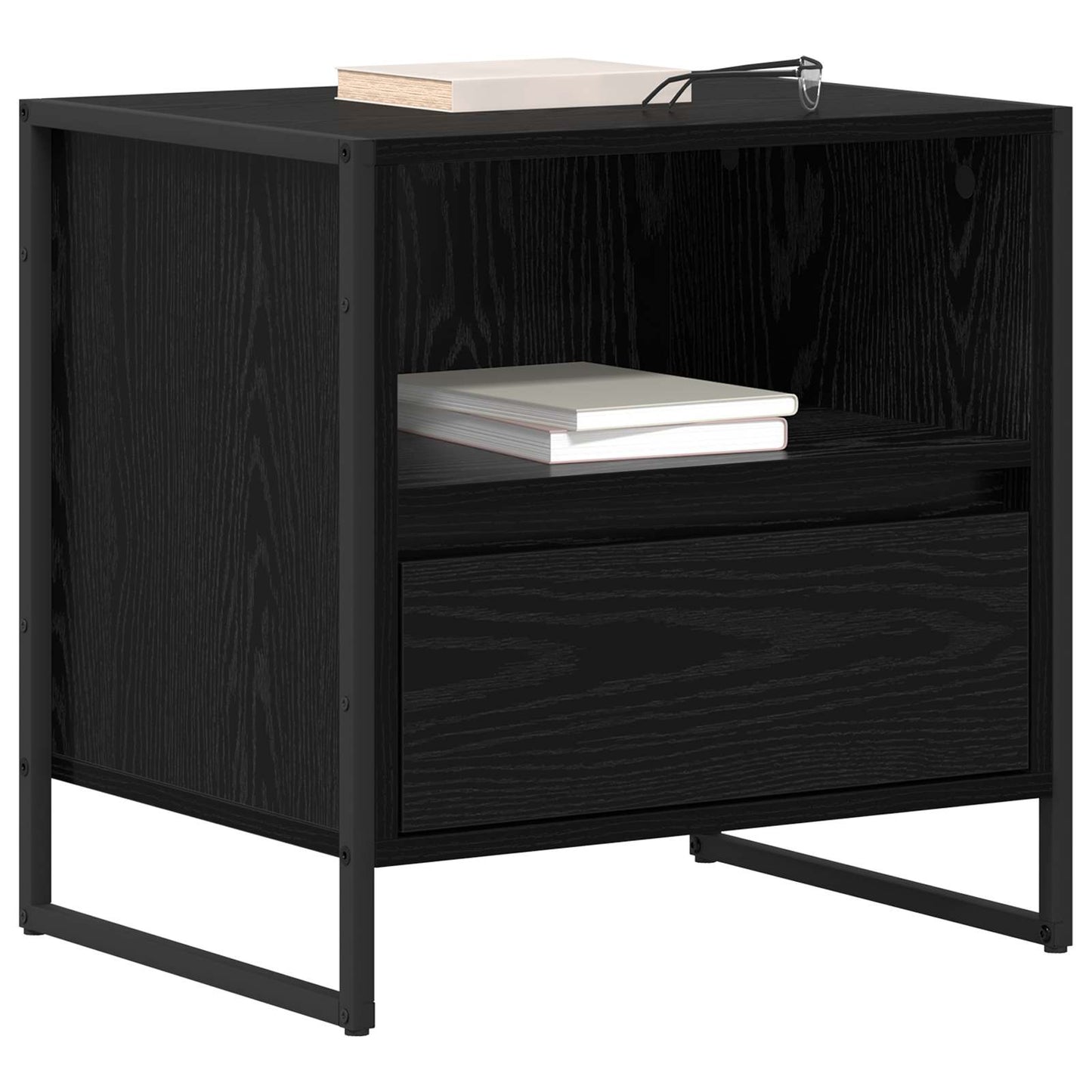 Nachttisch 2 Stk. Schwarz Eichen-Optik 50 x 39,5 x 50 cm