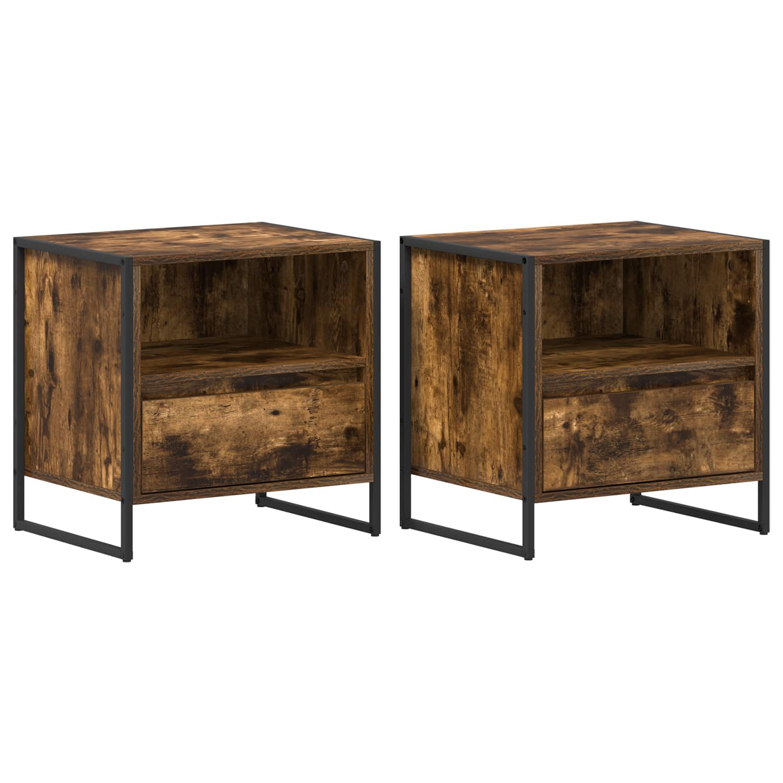 Nachttisch 2 Stk. Raucharbe 50 x 39,5 x 50 cm Holzwerkstoff