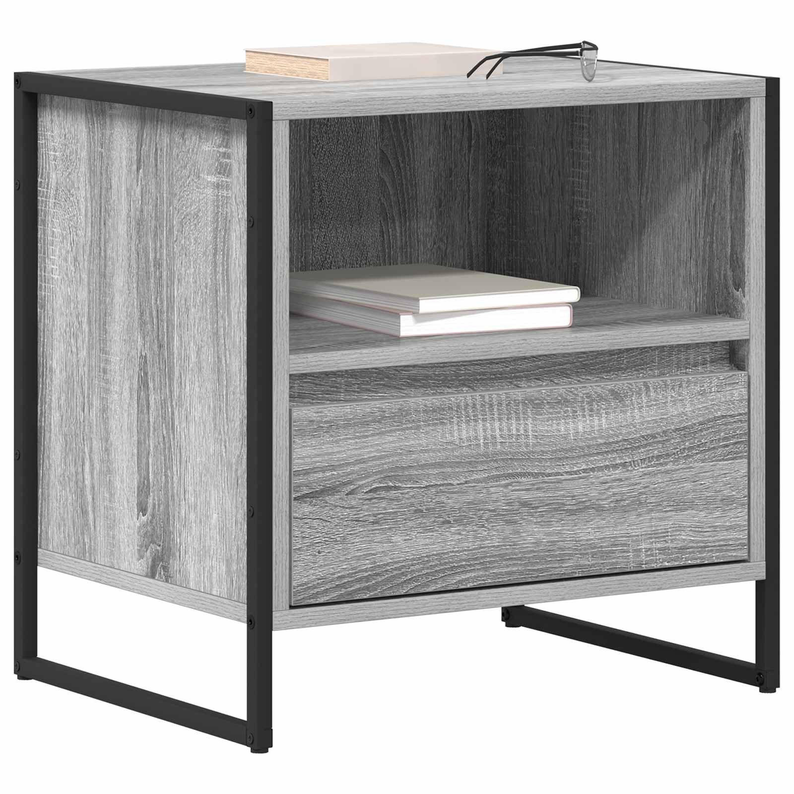 Nachttisch 2 Stk. Sonoma-Grau 50 x 39,5 x 50 cm Holzwerkstoff