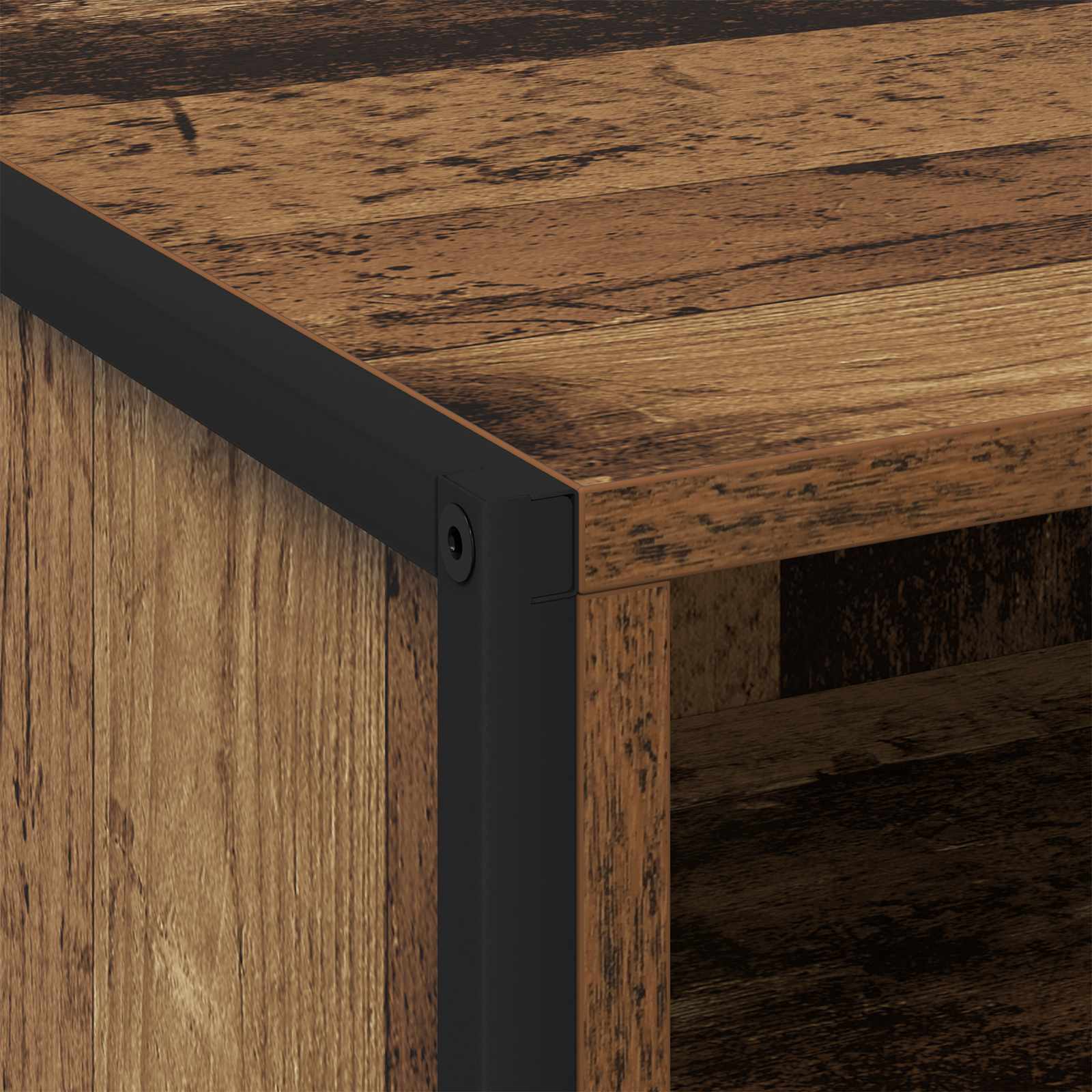 Nachttisch 2 Stk. Altholz 50 x 39,5 x 50 cm Holzwerkstoff