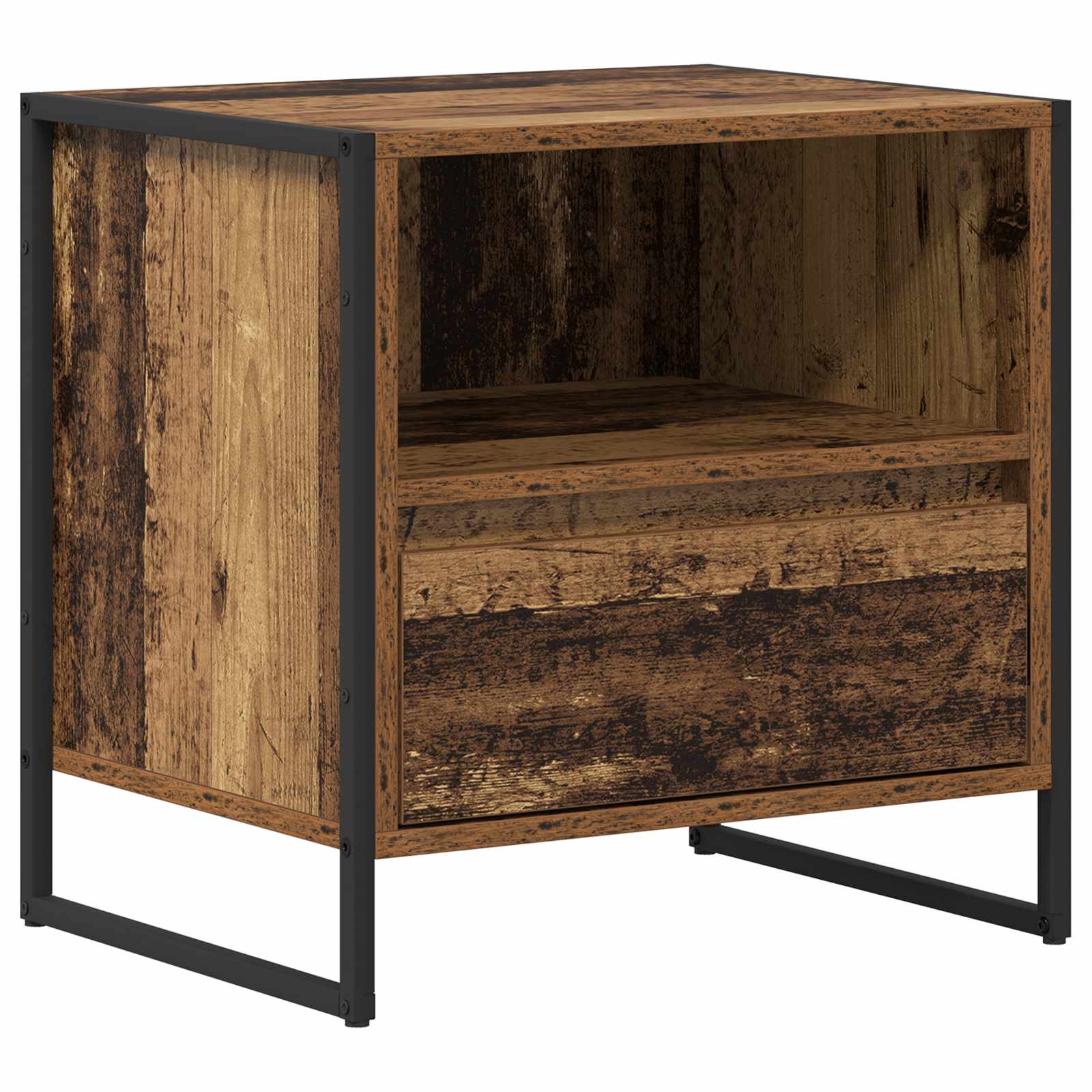 Nachttisch 2 Stk. Altholz 50 x 39,5 x 50 cm Holzwerkstoff
