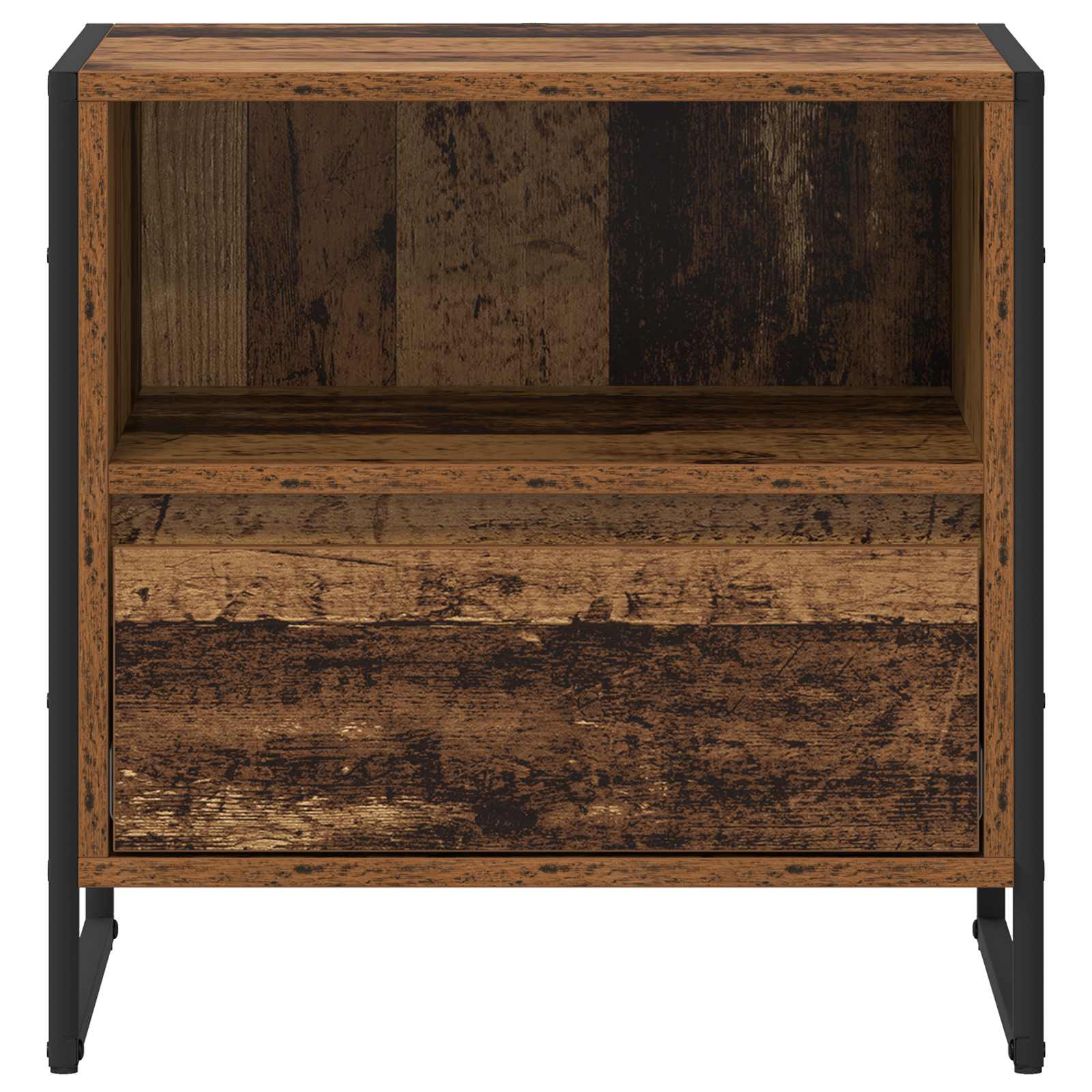 Nachttisch 2 Stk. Altholz 50 x 39,5 x 50 cm Holzwerkstoff