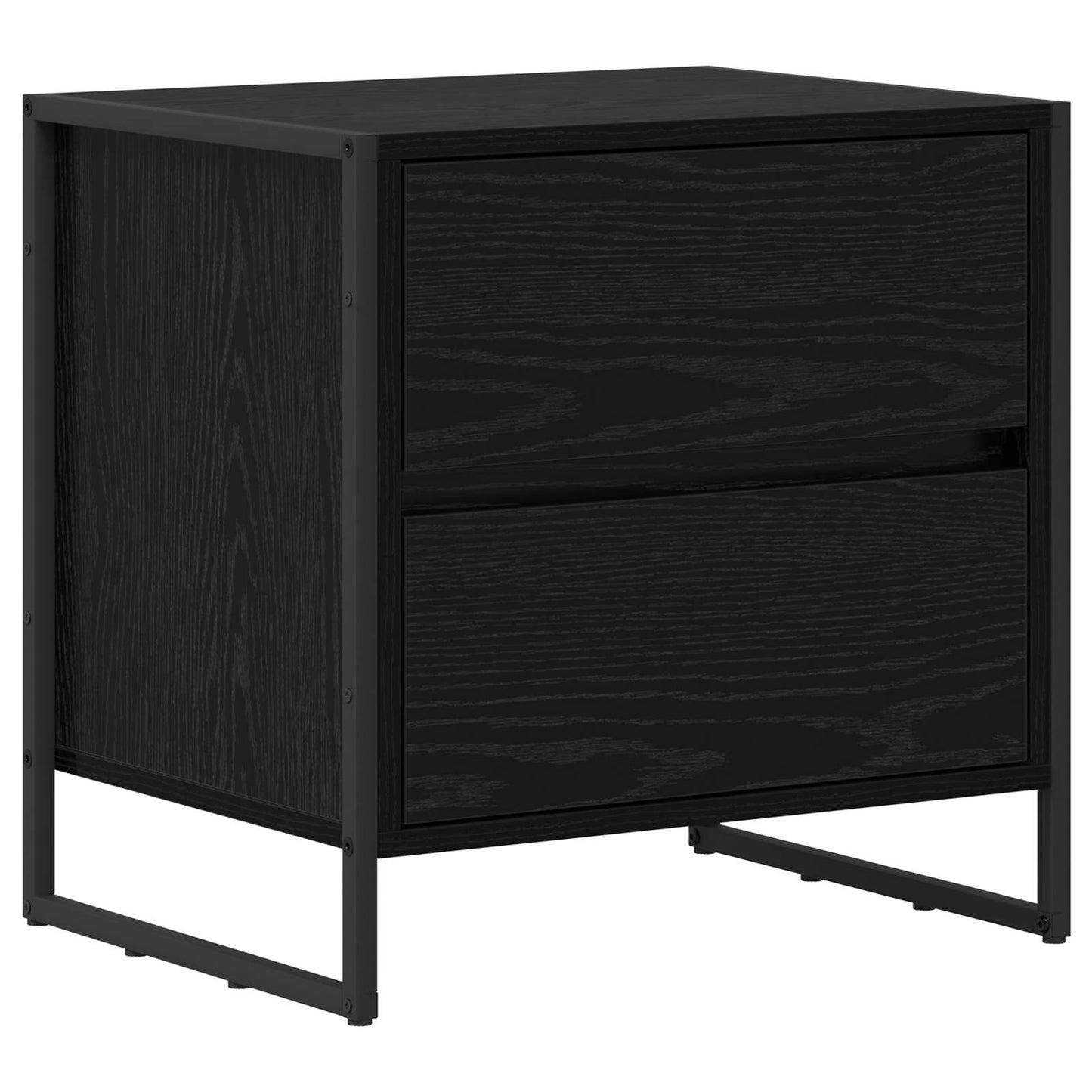 Nachttisch 2 stk. Schwarz Eichen-Optik 50 x 39,5 x 50 cm