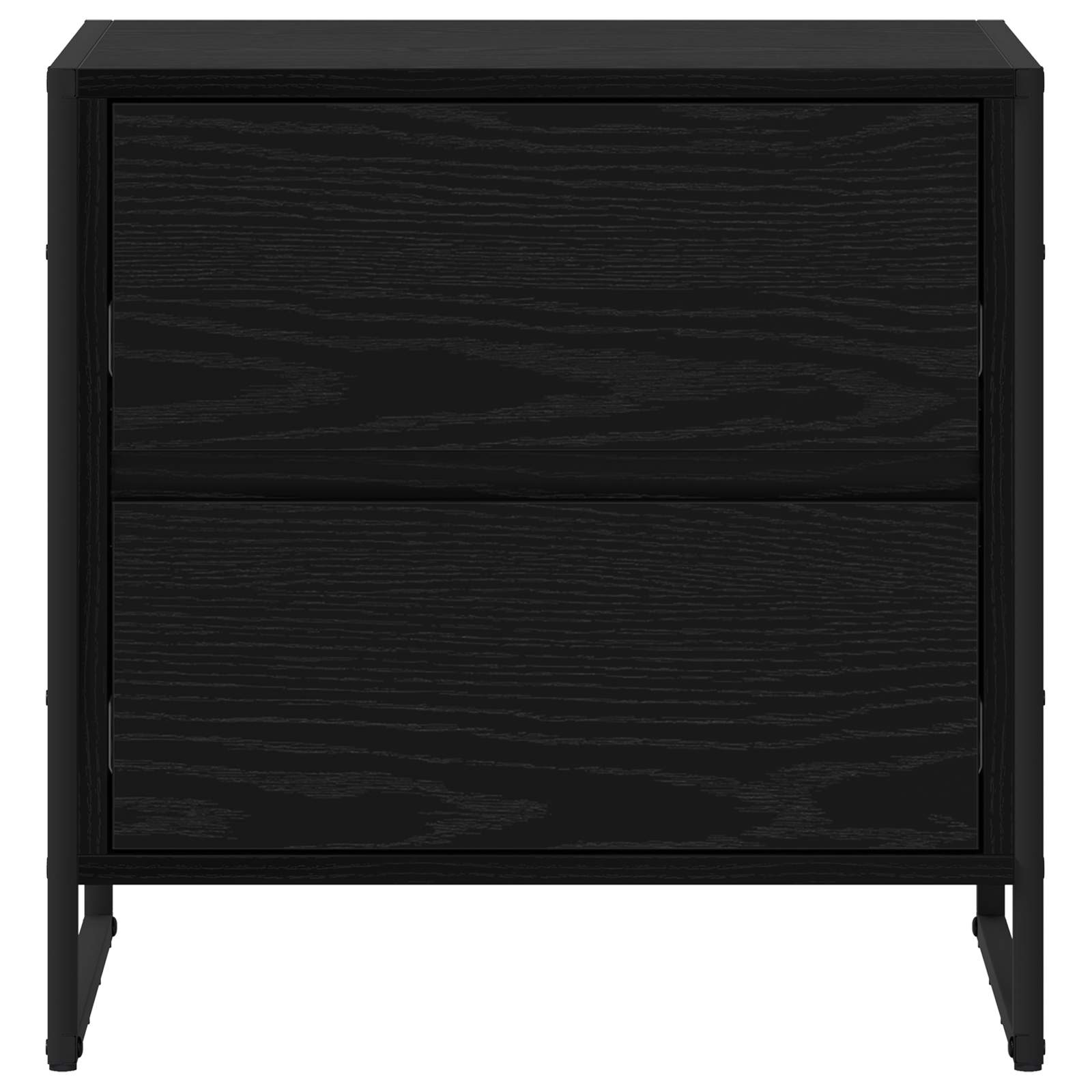 Nachttisch 2 stk. Schwarz Eichen-Optik 50 x 39,5 x 50 cm