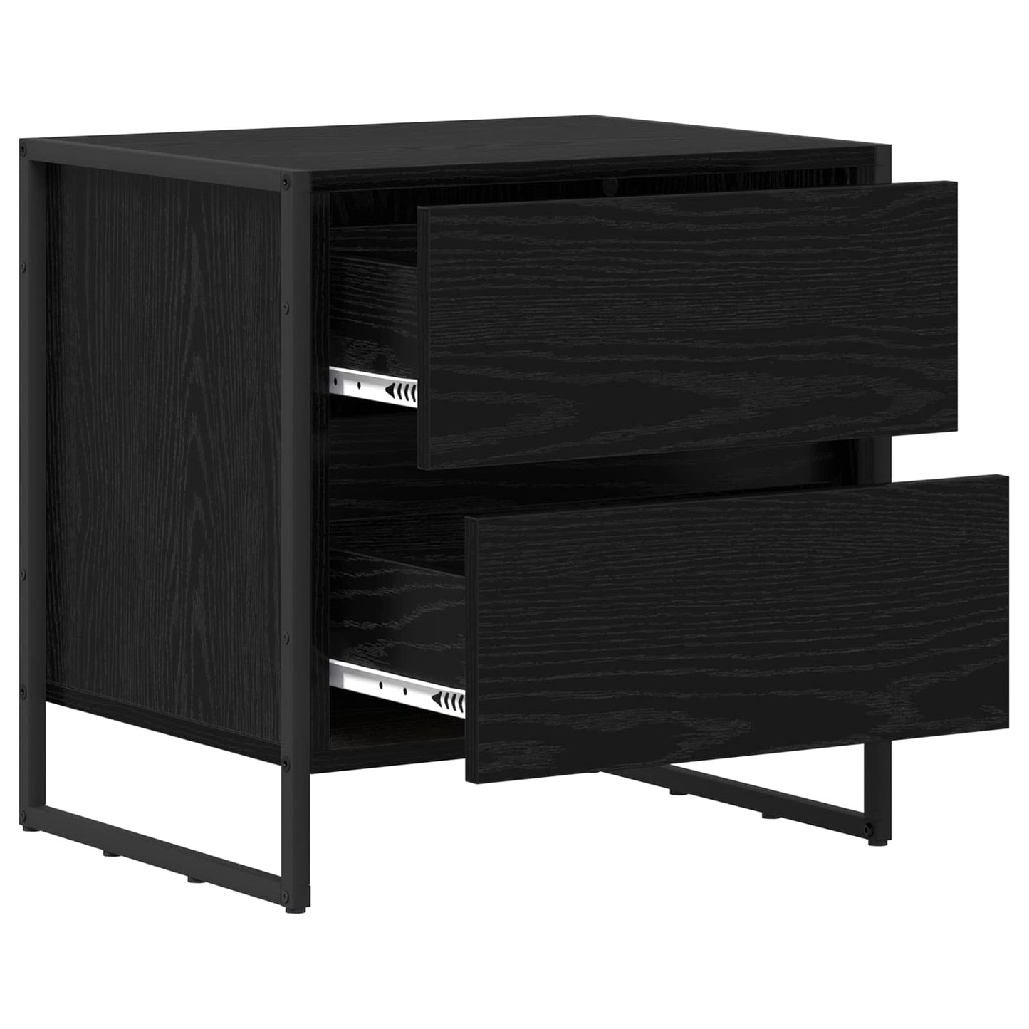 Nachttisch 2 stk. Schwarz Eichen-Optik 50 x 39,5 x 50 cm