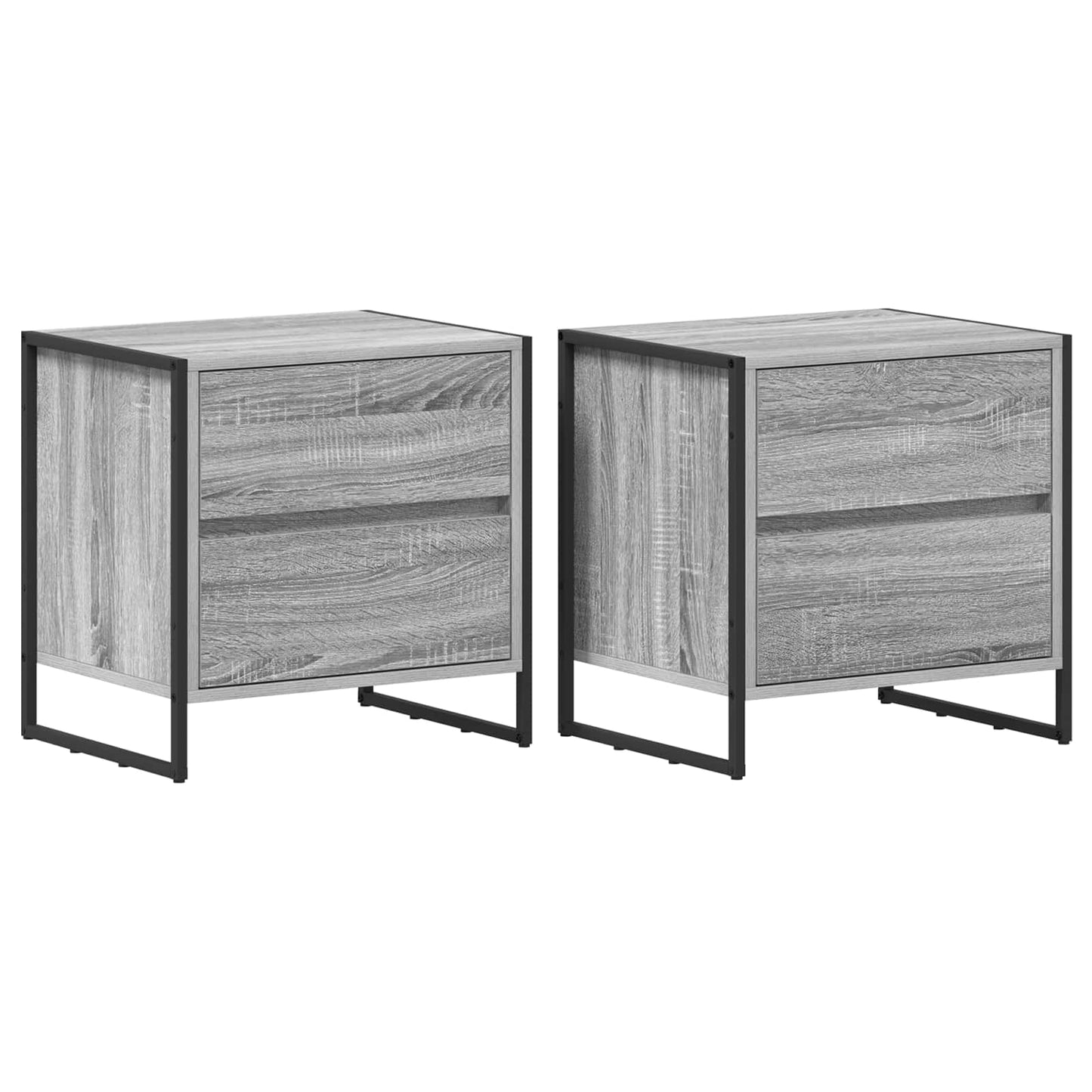 Nachttisch 2 stk. Graues Sonoma 50 x 39,5 x 50 cm Holzwerkstoff