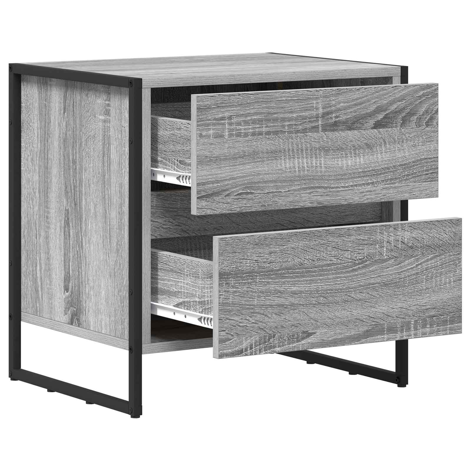 Nachttisch 2 stk. Graues Sonoma 50 x 39,5 x 50 cm Holzwerkstoff