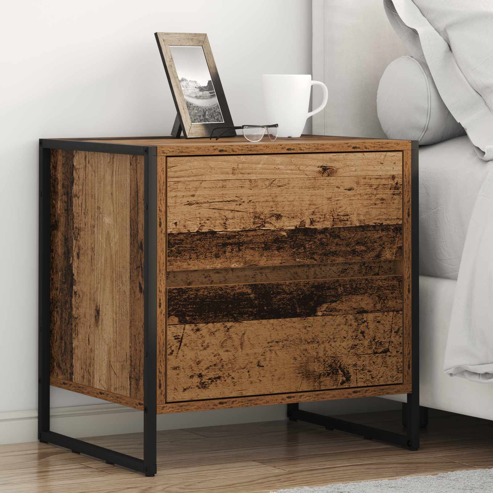 Nachttisch Altholz 50 x 39,5 x 50 cm Holzwerkstoff