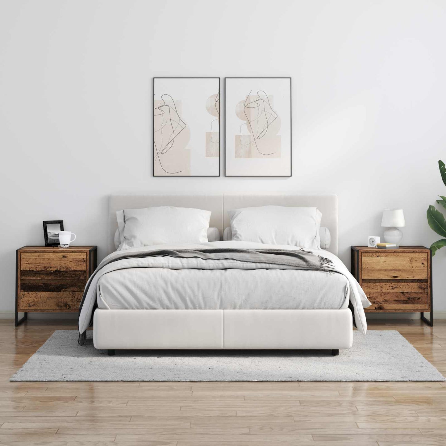 Nachttisch 2 stk. Altholz 50 x 39,5 x 50 cm Holzwerkstoff