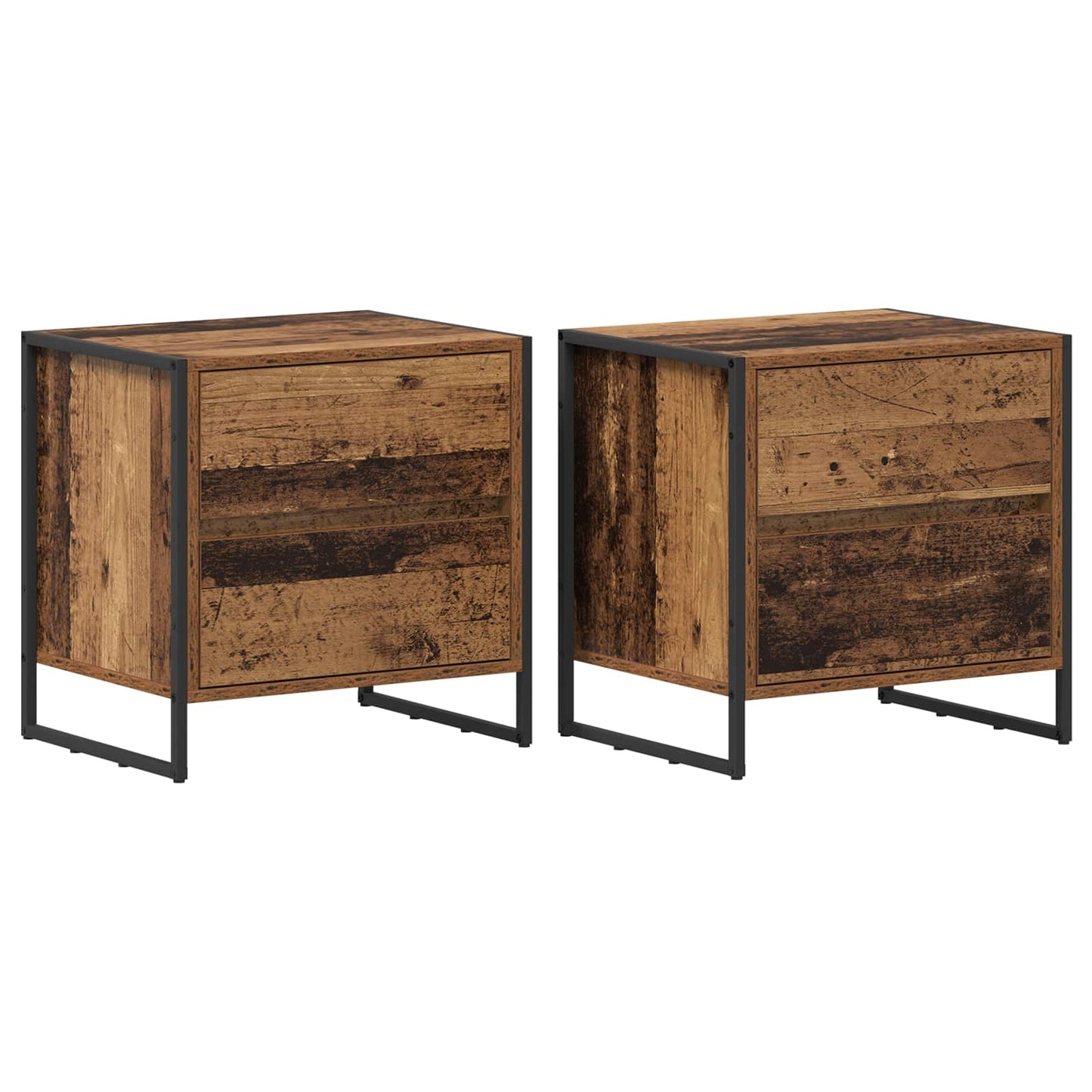 Nachttisch 2 stk. Altholz 50 x 39,5 x 50 cm Holzwerkstoff