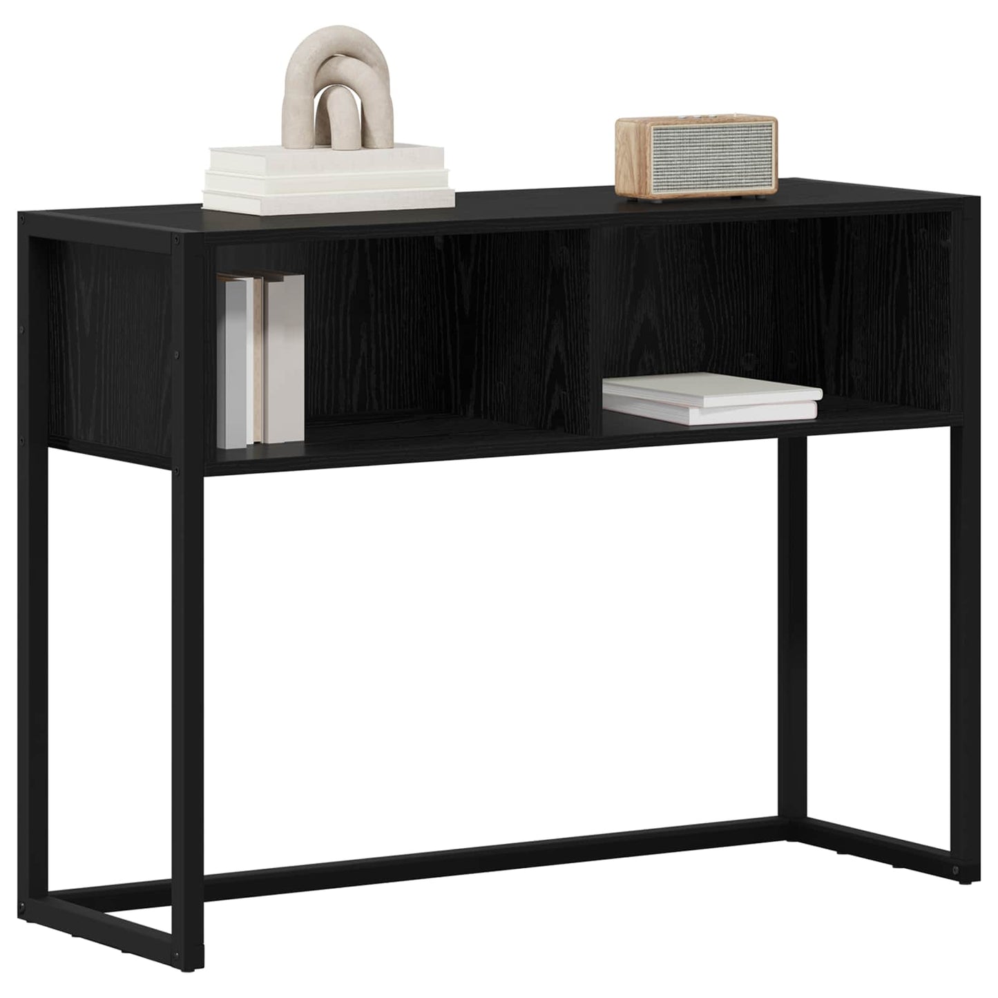 Beistelltisch Schwarz Eichen-Optik 100 x 36 x 75 cm