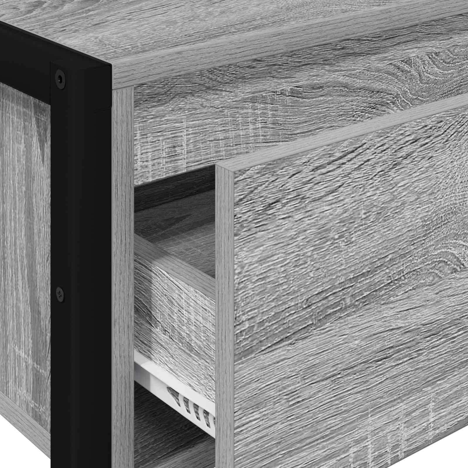 Beistelltisch Sonoma-Grau 100 x 36 x 75 cm Holzwerkstoff
