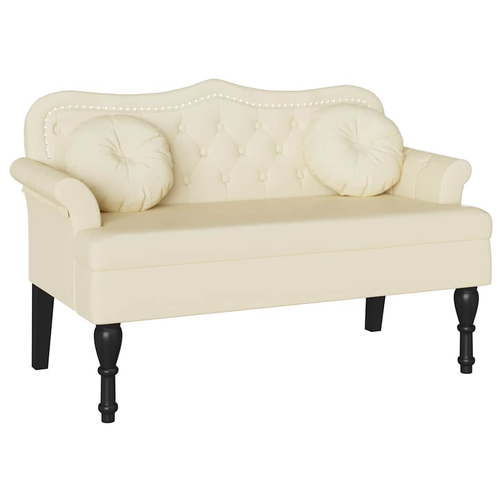 Chesterfield Bench Creme 120,5 x 65 x 75 cm Kunstleder
