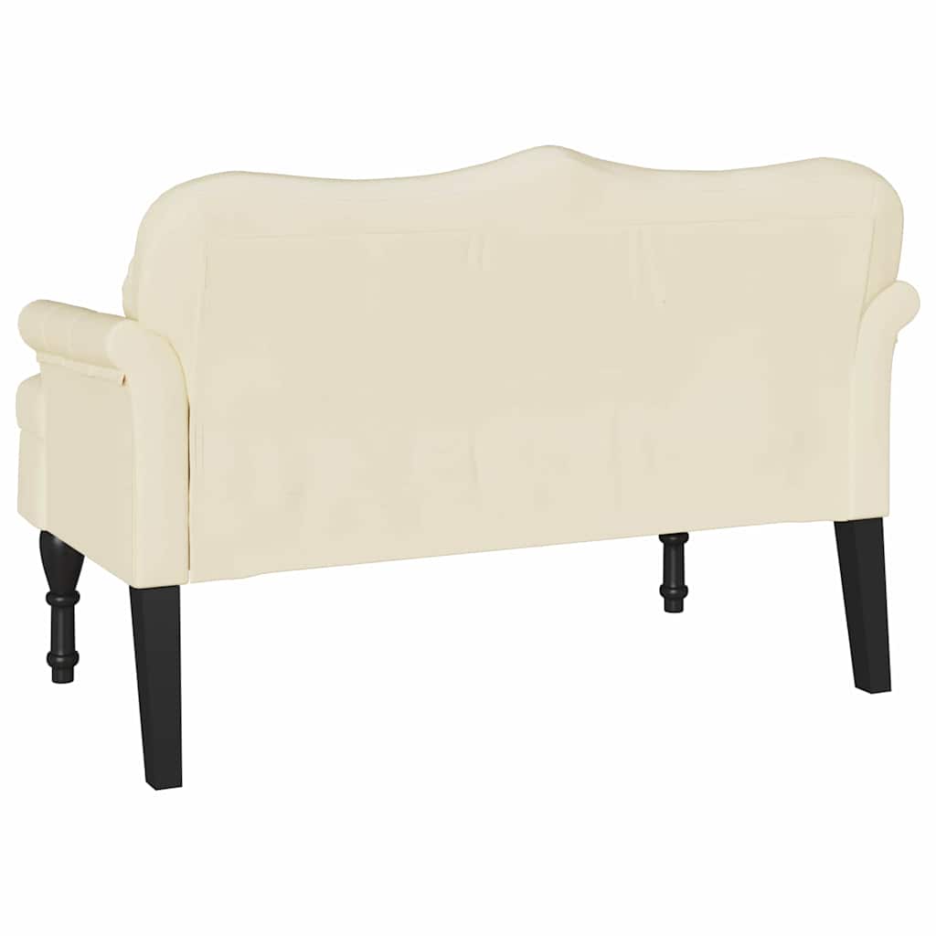 Chesterfield Bench Creme 120,5 x 65 x 75 cm Kunstleder