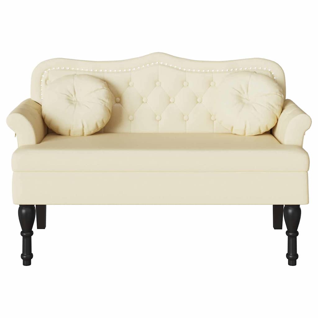 Chesterfield Bench Creme 120,5 x 65 x 75 cm Kunstleder