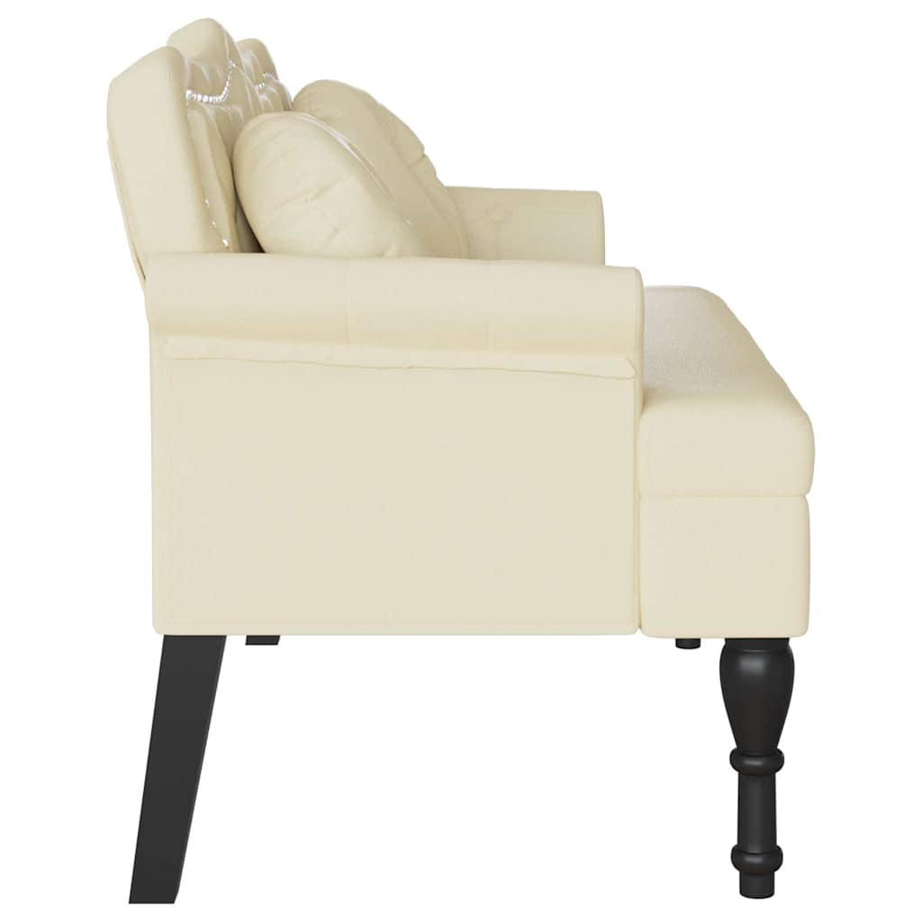 Chesterfield Bench Creme 120,5 x 65 x 75 cm Kunstleder