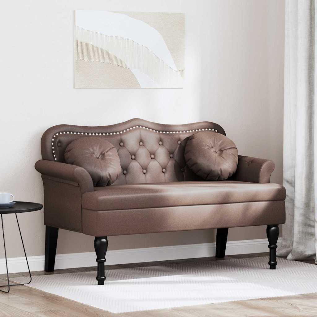 Chesterfield Bench Braun 120,5 x 65 x 75 cm Kunstleder