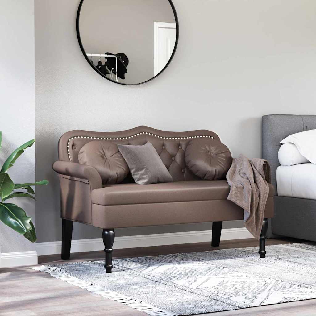 Chesterfield Bench Braun 120,5 x 65 x 75 cm Kunstleder
