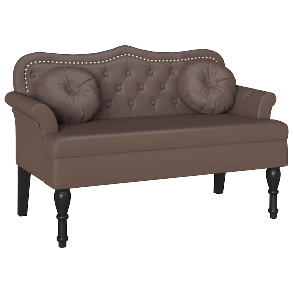 Chesterfield Bench Braun 120,5 x 65 x 75 cm Kunstleder