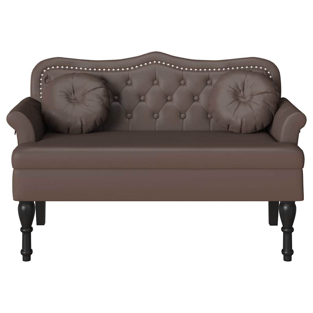 Chesterfield Bench Braun 120,5 x 65 x 75 cm Kunstleder