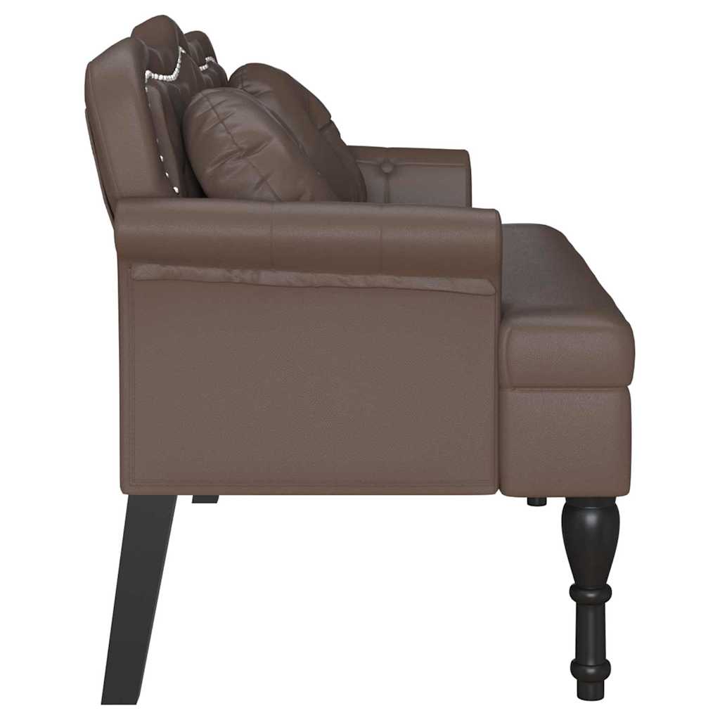 Chesterfield Bench Braun 120,5 x 65 x 75 cm Kunstleder