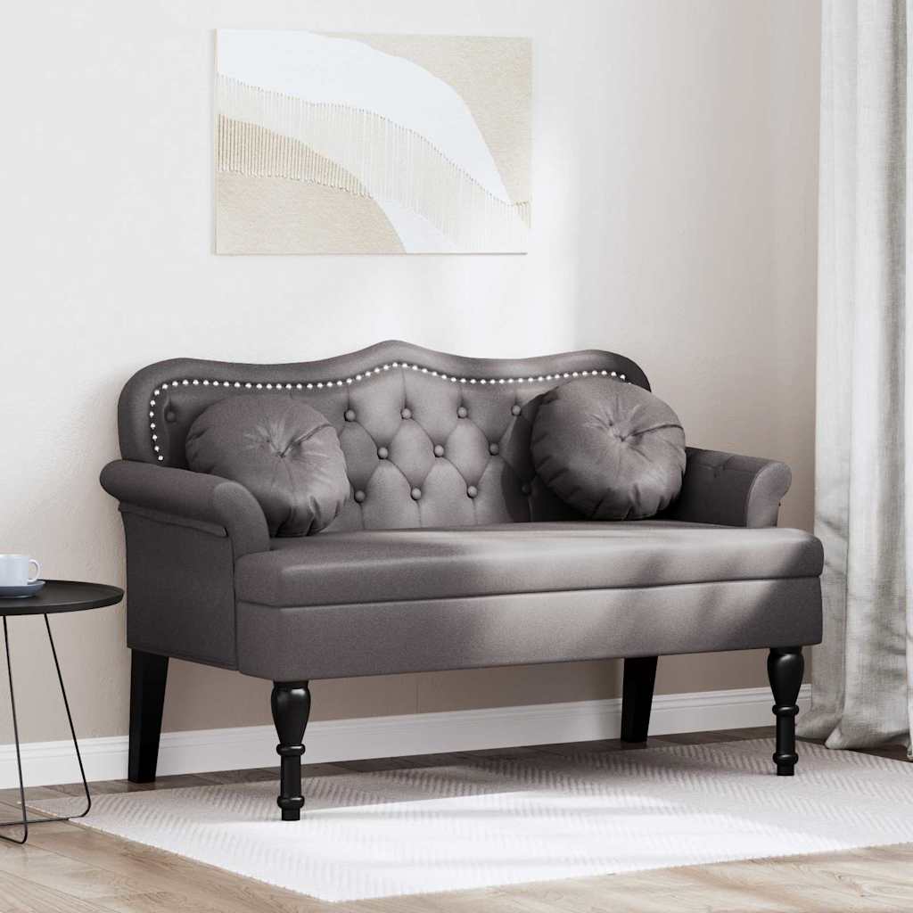 Chesterfield Bench Grau 120,5 x 65 x 75 cm Kunstleder