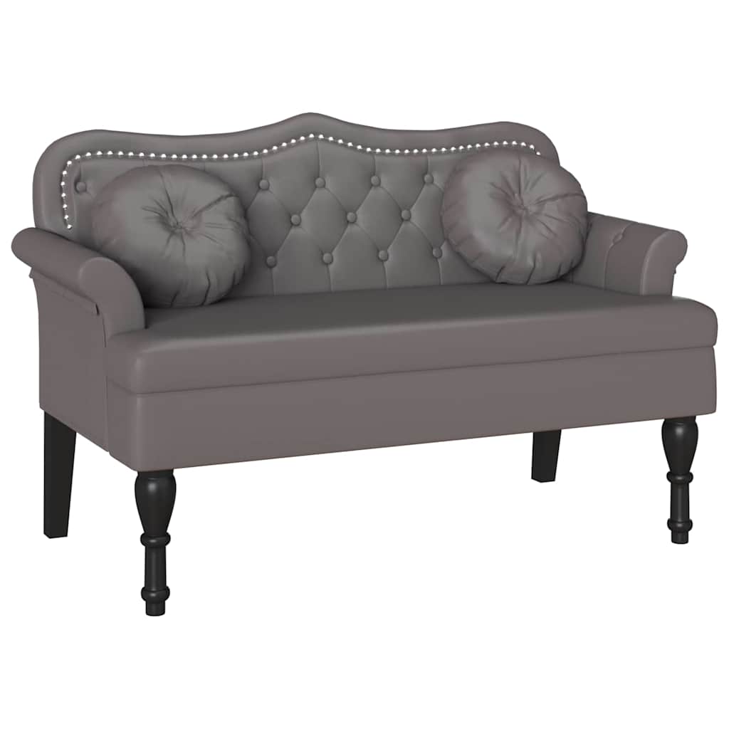 Chesterfield Bench Grau 120,5 x 65 x 75 cm Kunstleder