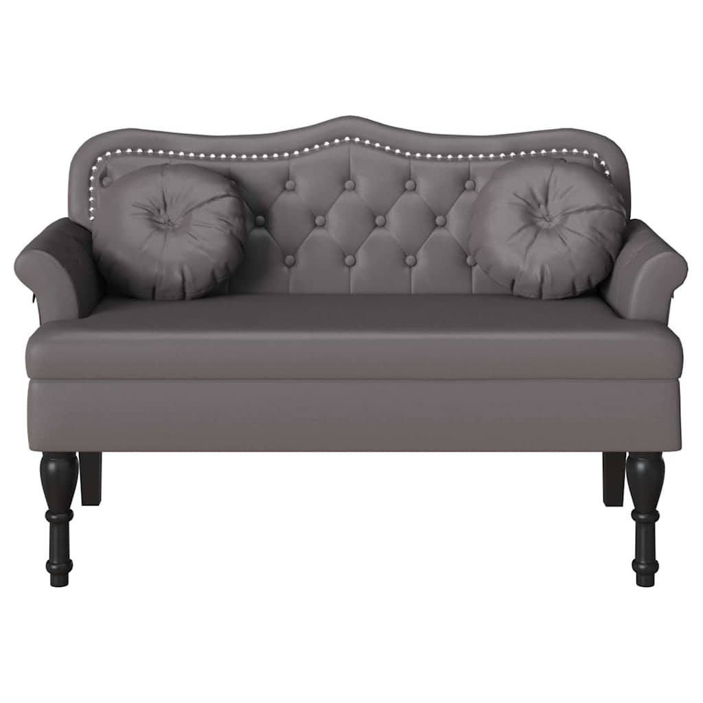 Chesterfield Bench Grau 120,5 x 65 x 75 cm Kunstleder