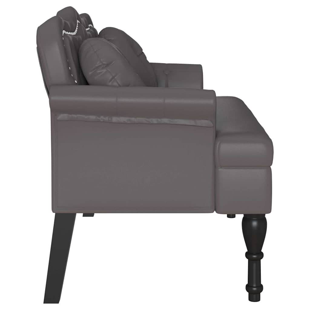 Chesterfield Bench Grau 120,5 x 65 x 75 cm Kunstleder