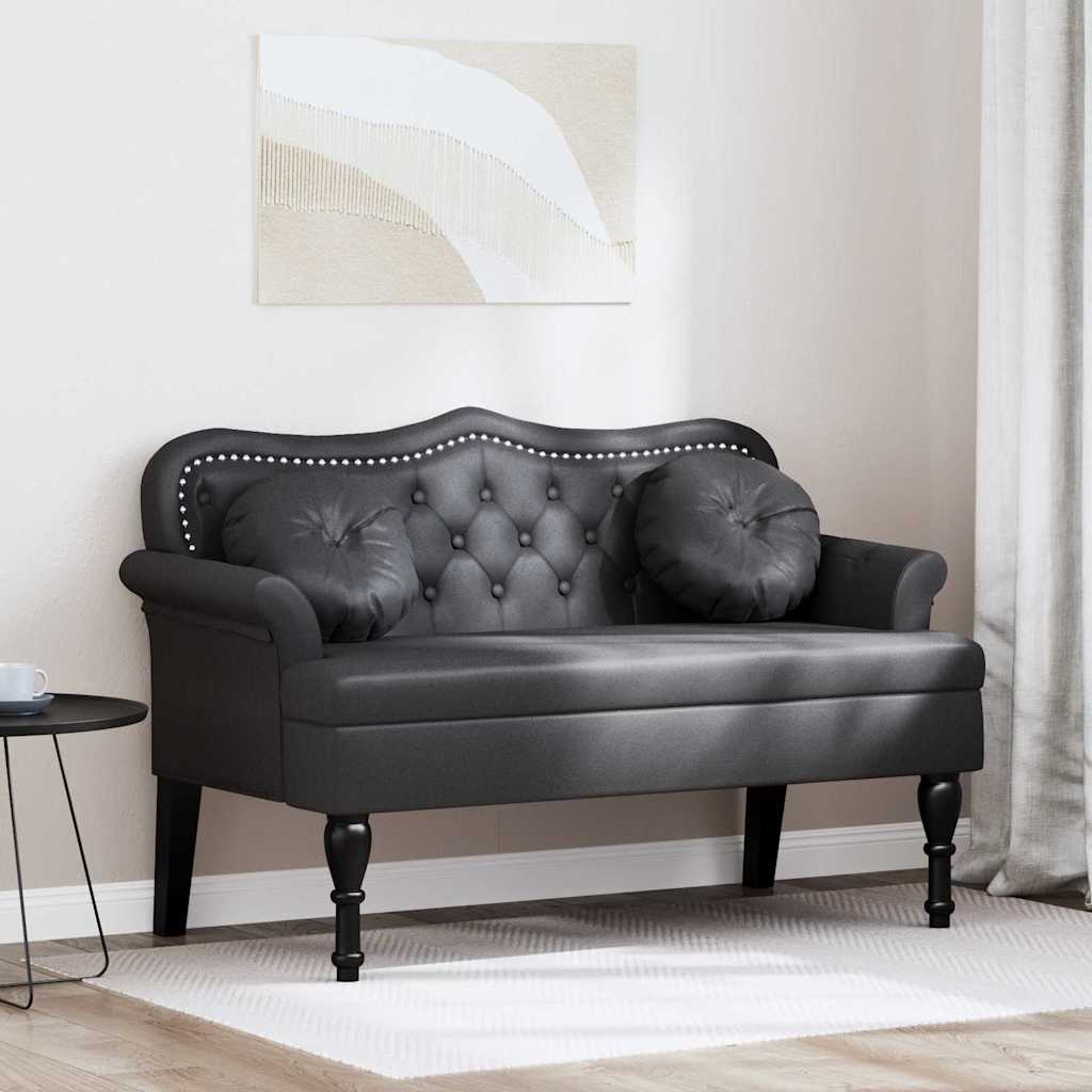 Chesterfield Bench Schwarz 120,5 x 65 x 75 cm Kunstleder