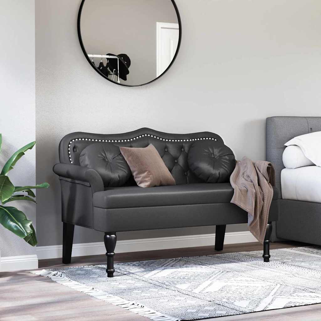 Chesterfield Bench Schwarz 120,5 x 65 x 75 cm Kunstleder