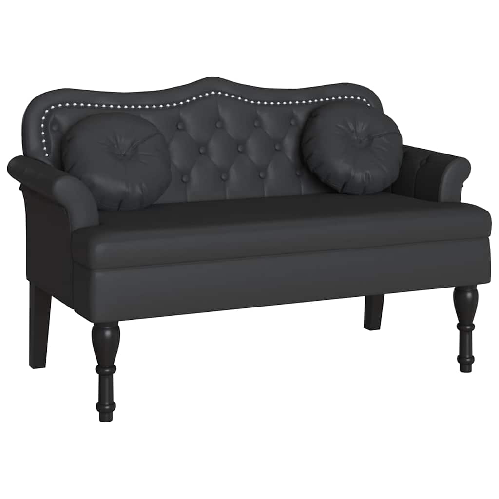 Chesterfield Bench Schwarz 120,5 x 65 x 75 cm Kunstleder