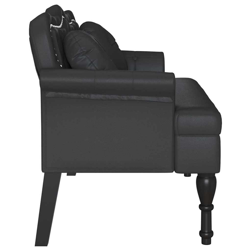 Chesterfield Bench Schwarz 120,5 x 65 x 75 cm Kunstleder