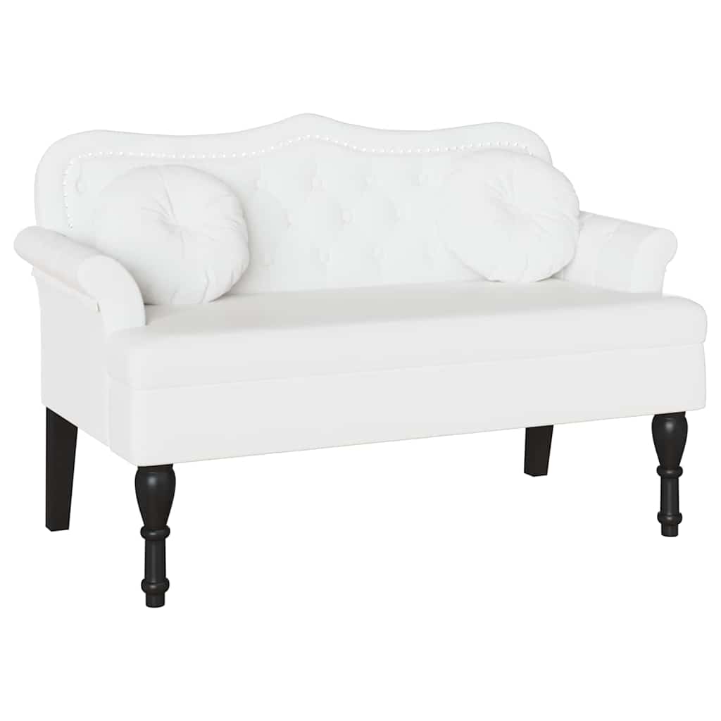 Chesterfield Bench Weiß 120,5 x 65 x 75 cm Kunstleder