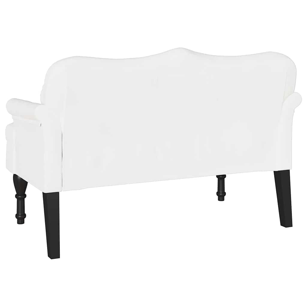 Chesterfield Bench Weiß 120,5 x 65 x 75 cm Kunstleder