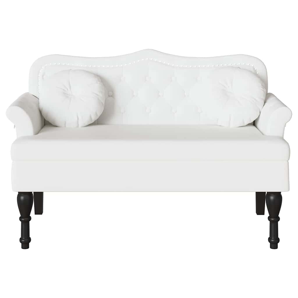 Chesterfield Bench Weiß 120,5 x 65 x 75 cm Kunstleder