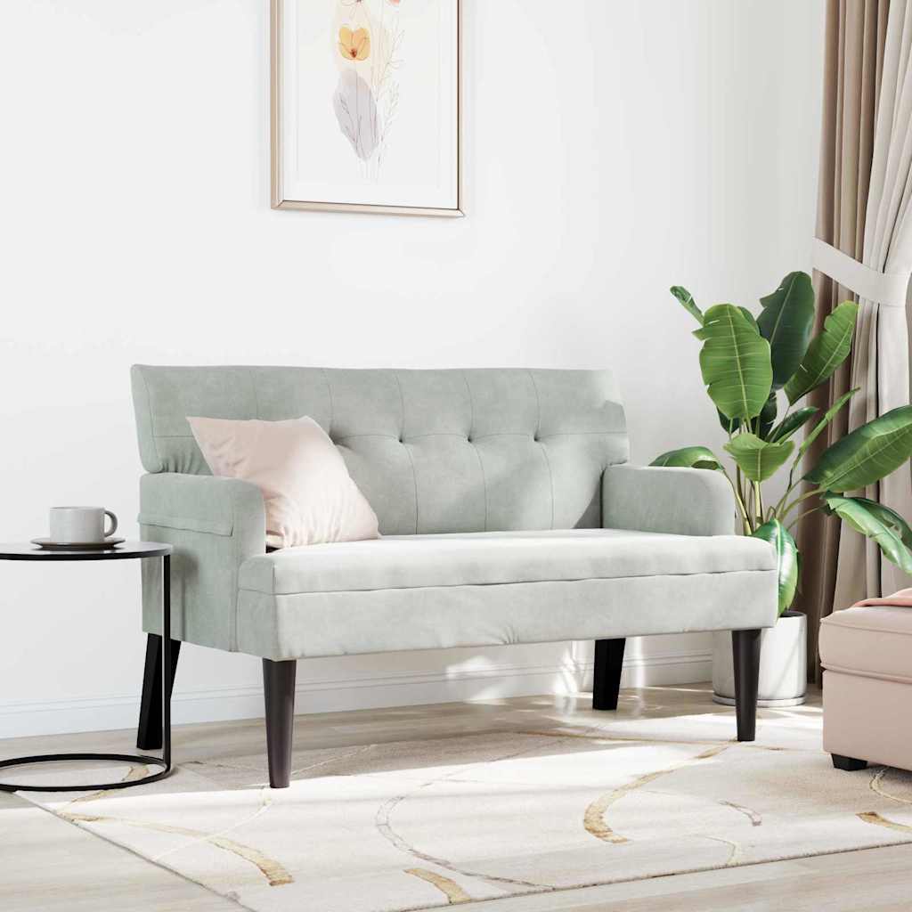 Chesterfield Bench Hellgrau 112 x 65,5 x 75 cm Samt