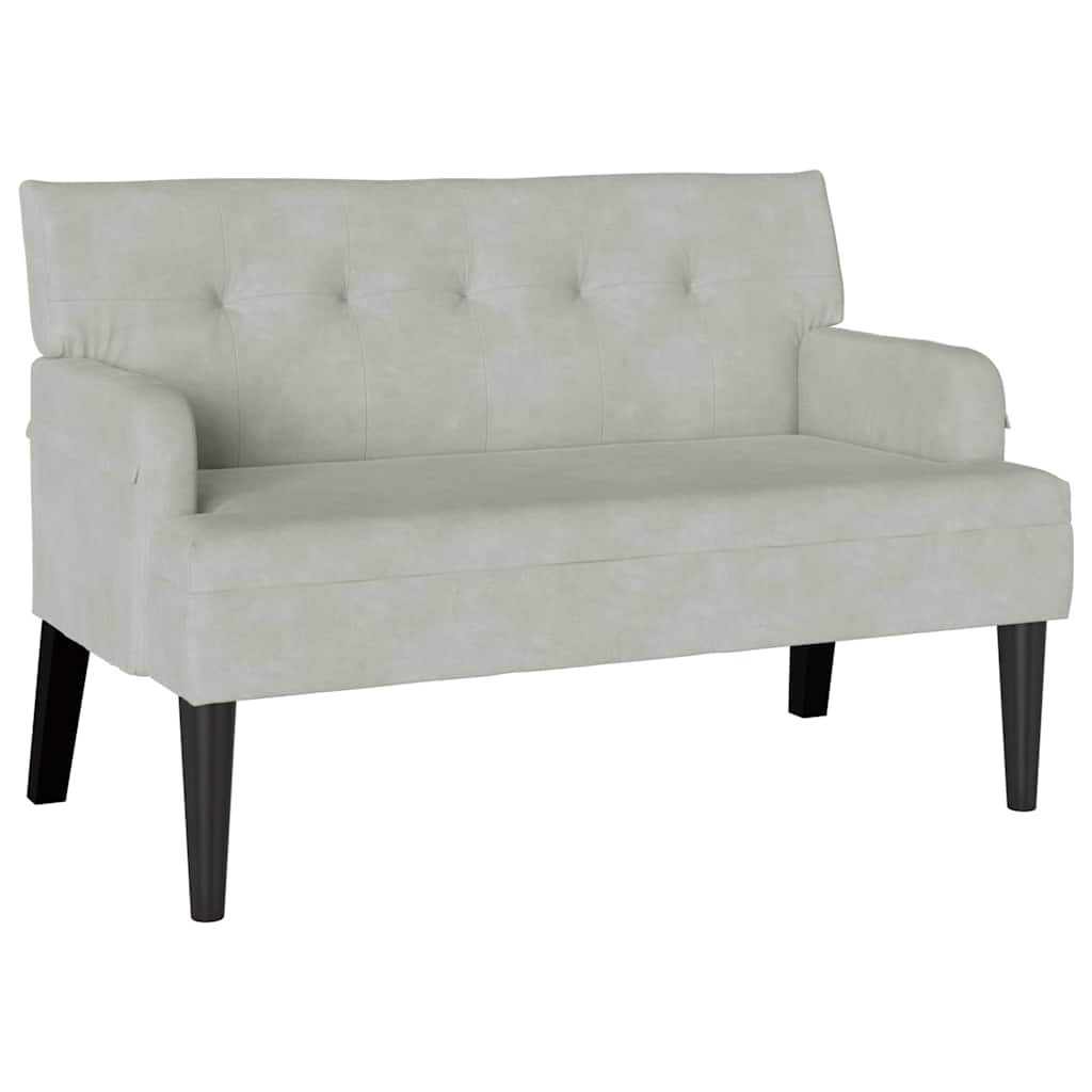Chesterfield Bench Hellgrau 112 x 65,5 x 75 cm Samt