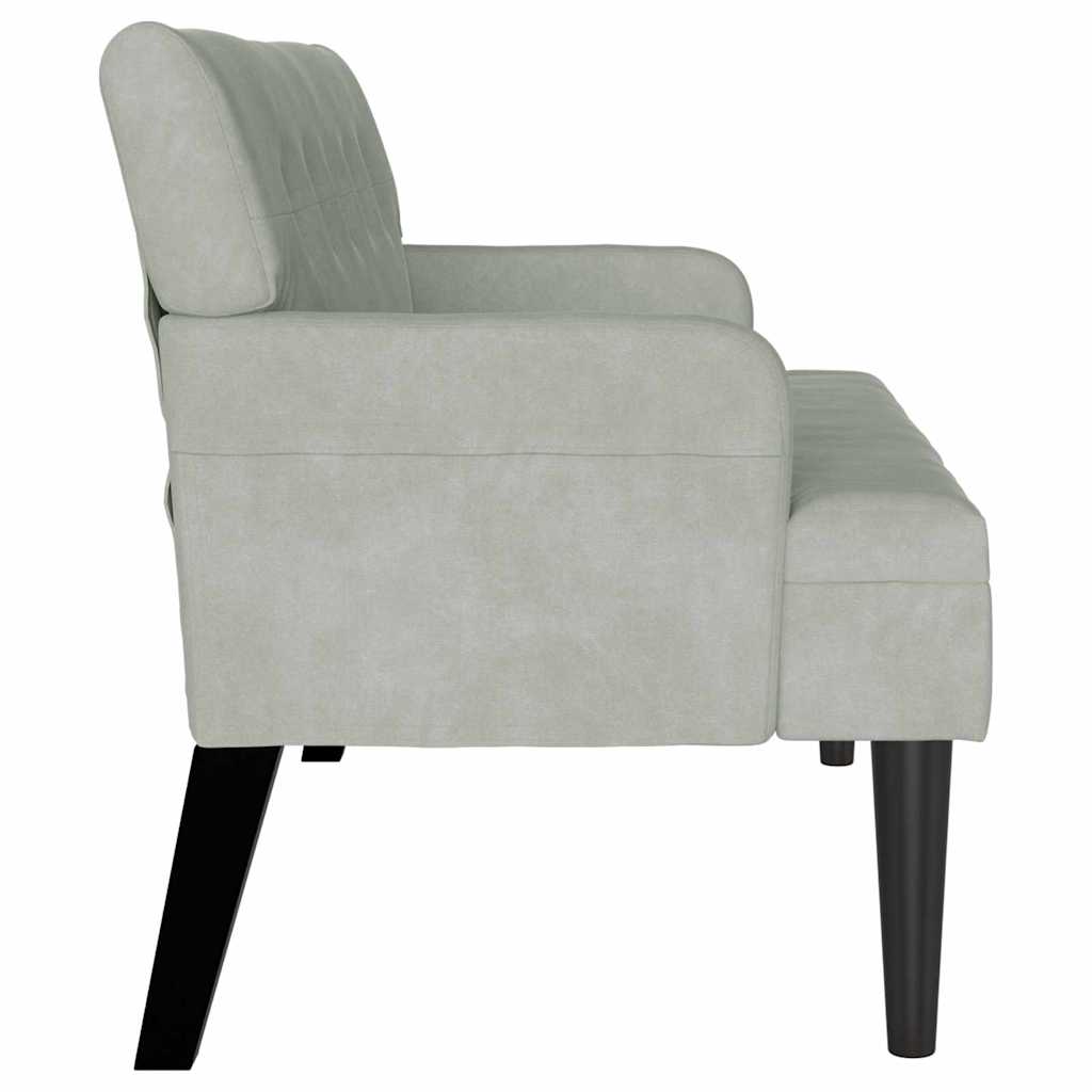 Chesterfield Bench Hellgrau 112 x 65,5 x 75 cm Samt