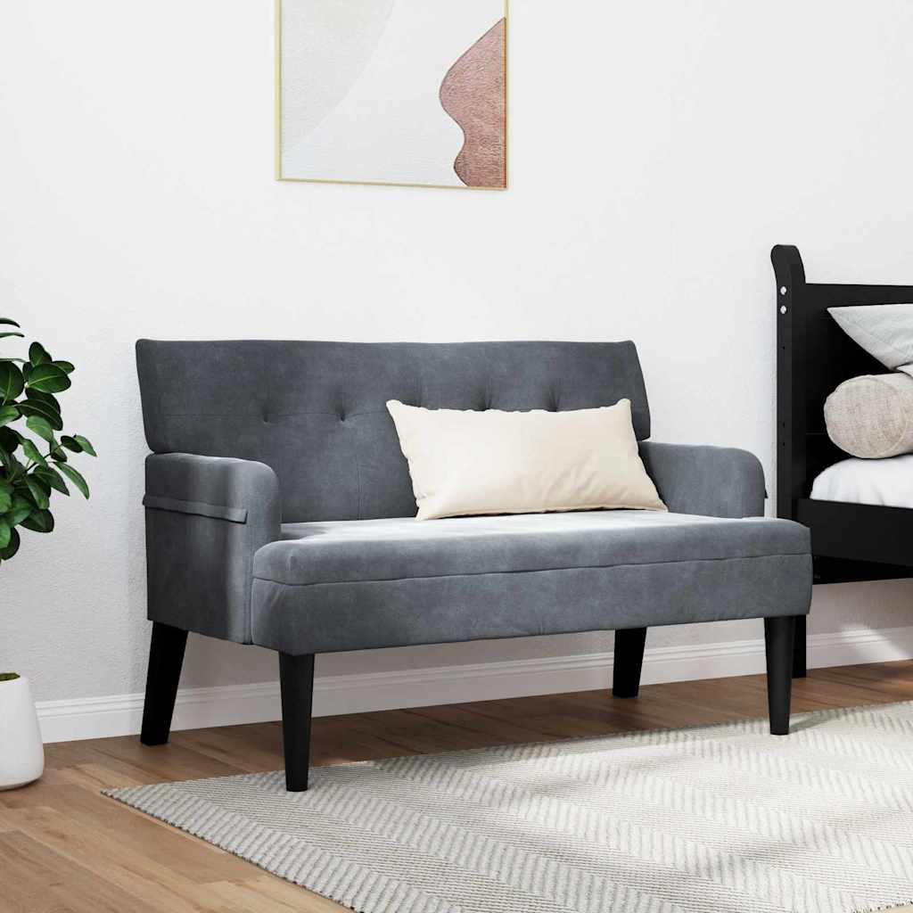 Chesterfield Bench Dunkelgrau 112 x 65,5 x 75 cm Samt